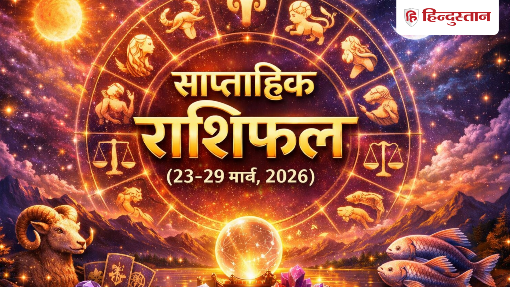 સાપ્તાહિક જન્માક્ષર 23-29 માર્ચ 2026: મેષથી મીન સુધીની 12 રાશિઓની સ્થિતિ જાણો,… साप्ताहिक राशिफल 23-29 मार्च 2026: जानें मेष से मीन तक 12 राशियों का हाल, पैसों के...