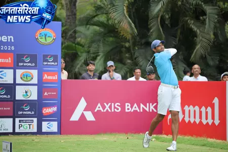 ગોલ્ફ: ધ્રુવ શિયોરાન આંધ્ર ઓપન 2026ના પ્રથમ દિવસે એક શોટની લીડ સાથે ટોચ પર गोल्फ: आंध्र ओपन 2026 के पहले दिन ध्रुव श्योरन एक शॉट की बढ़त के साथ शीर्ष पर