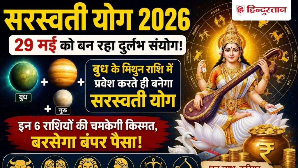 Saraswati Yog 2026: 29 मई को बन रहा दुर्लभ सरस्वती योग, इन 6 राशियों की चमकेगी किस्मत
