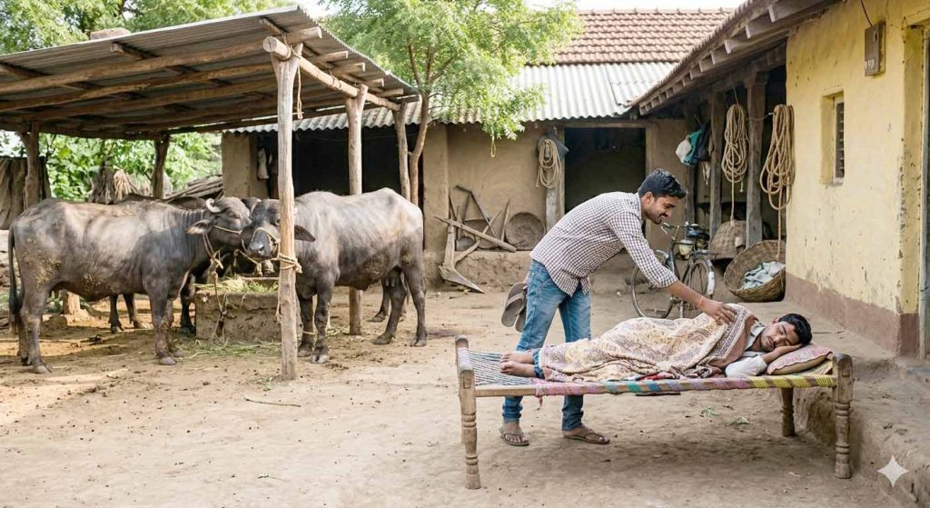 ભેંસો ચરાવવા મોકલવા મોટા ભાઈએ ઉઠાડ્યોઃ ગુસ્સો આવતાં ધોકાથી મારી નાંખ્યો ભેંસો ચરાવવા મોકલવા મોટા ભાઈએ ઉઠાડ્યોઃ ગુસ્સો આવતાં ધોકાથી મારી નાંખ્યો