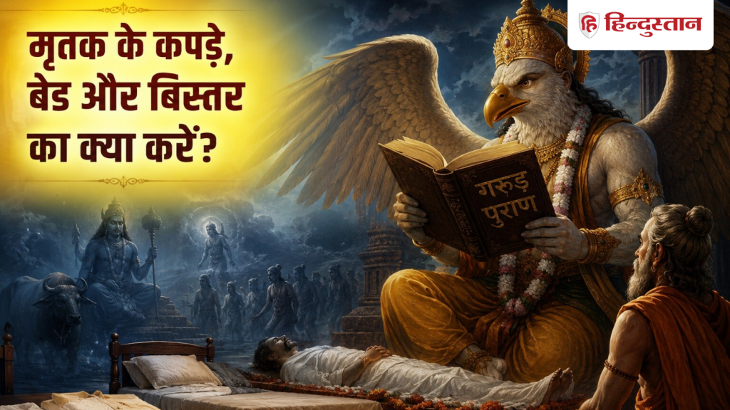 ગરુડ પુરાણ: મૃતક સંબંધીના કપડાં, પલંગ અને પલંગનું શું કરવું? ગરુડ પુરાણ શું છે? Garud Puran: मृत परिजन के कपड़े, बेड और बिस्तर का क्या करें? क्या है गरुड़ पुराण के...