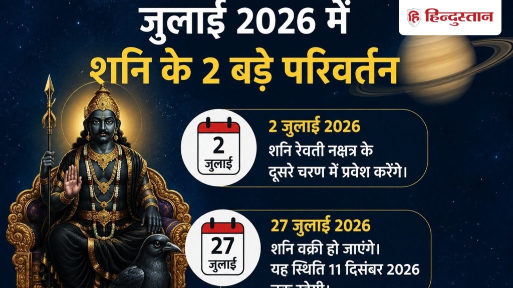 જુલાઈમાં શનિની ચાલમાં બે મોટા ફેરફારો થશે, ઘણી રાશિઓ પર તેની અસર જોવા મળશે. जुलाई में शनि की चाल में होंगे दो बड़े बदलाव, कई राशियों पर दिखेगा असर