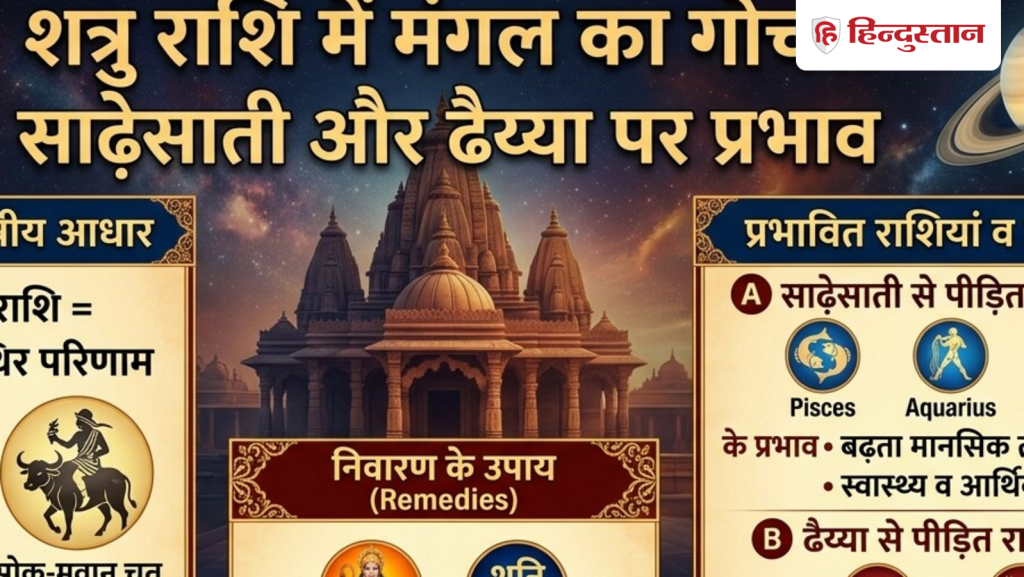 20 જૂને શત્રુ રાશિમાં મંગળનું સંક્રમણઃ સાદેસતી અને ધૈયાથી પીડિત રાશિના જાતકો… 20 जून को शत्रु राशि में मंगल का गोचर: साढ़ेसाती और ढैय्या से पीड़ित राशियों...