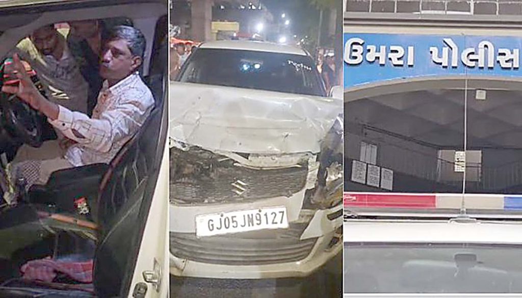 ASIની કારમાંથી દારૂની બોટલ મળીઃ નશામાં ધૂત ASIએ કાર BRTS બસમાં ઘુસાડી