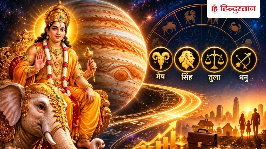 6 દિવસ પછી બદલાશે ગુરુ ગ્રહ, આ 4 રાશિઓ માટે સારા દિવસોની શરૂઆતના સંકેત 6 दिन बाद गुरु बदलेंगे चाल, इन 4 राशियों के अच्छे दिन शुरू होने के संकेत